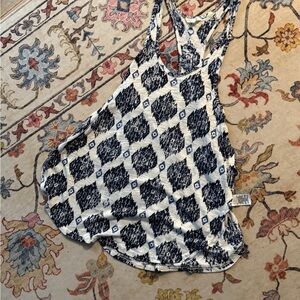 Patterned Black and White Women's Tank Top